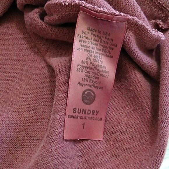 Sundry Leopard Drapey Sweatshirt Maroon - Picture 11 of 15